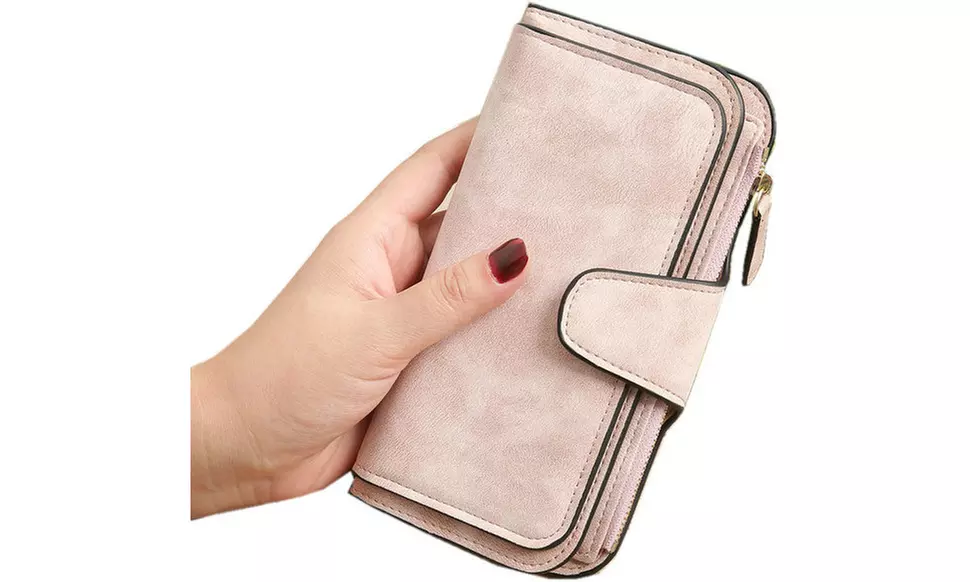 Womens Faux Leather Wallets RFID Blocking Trifold Ladies with Card Slots