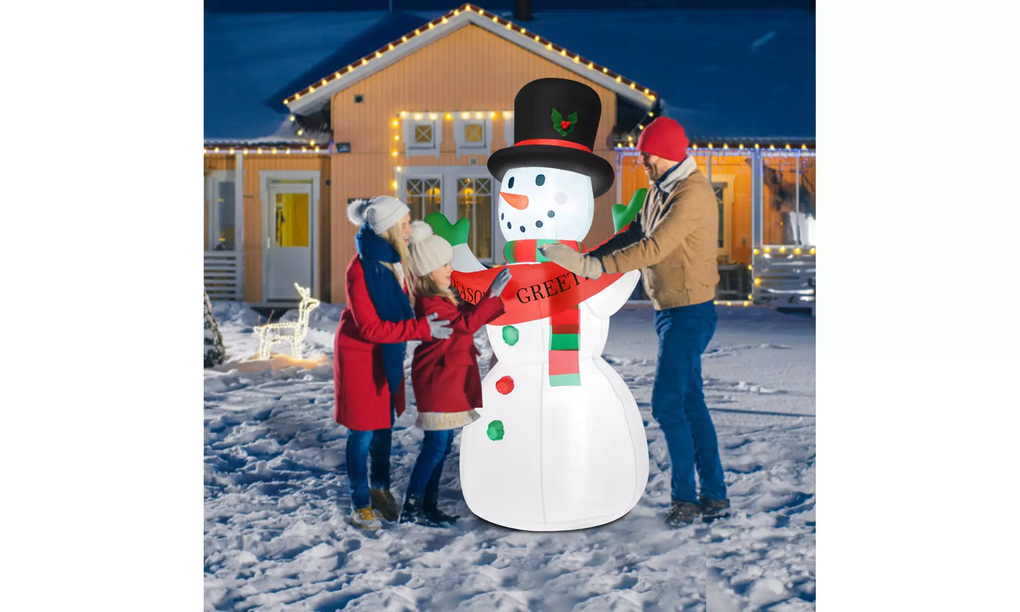 Costway Inflatable 6FT LED Christmas Snowman Blow-Up Holiday Party Decorations