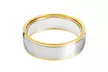 Stainless Steel Goldplated Two-Tone Grooved Band Ring - Second Medium
