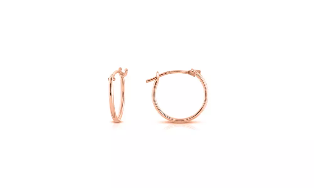 French Lock Hoops - Rose Gold & White Gold (Multiple Sizes)