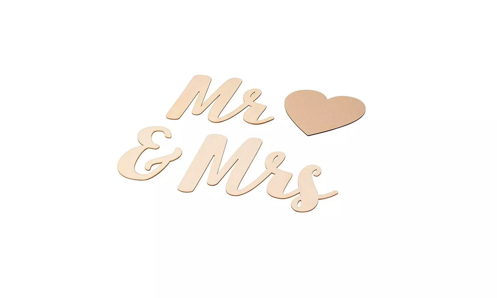 MR  MRS Wood Sign - Wedding Letters, Drawing Stencils Included, for DIY Craft - Primary Image