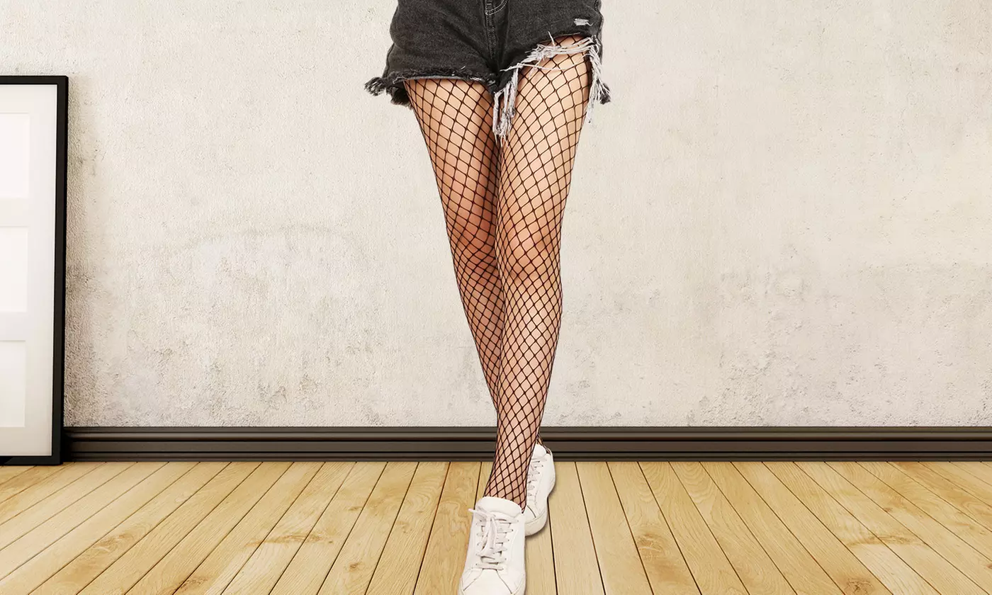 Women's Fishnet Stockings High Waist Pantyhose Stretchy Mesh Hollow Out Tights - Primary Image