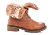 Eddie Marc Women's Lace Up Mid-Calf Chukka Combat Fold-able Fur lined Booties - Second Medium