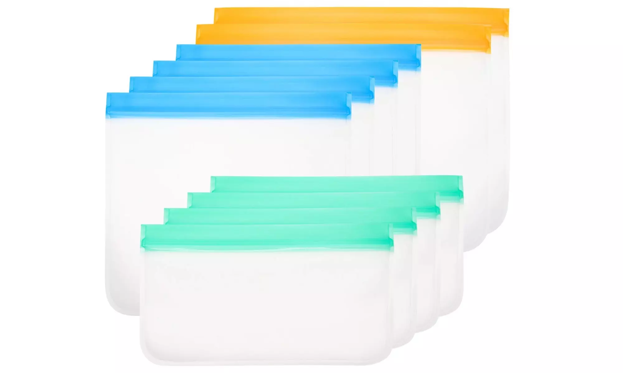 10 Pcs Safe Food Storage Bags Reusable Snack Saver Leakproof for Meat Fruit - Second Medium