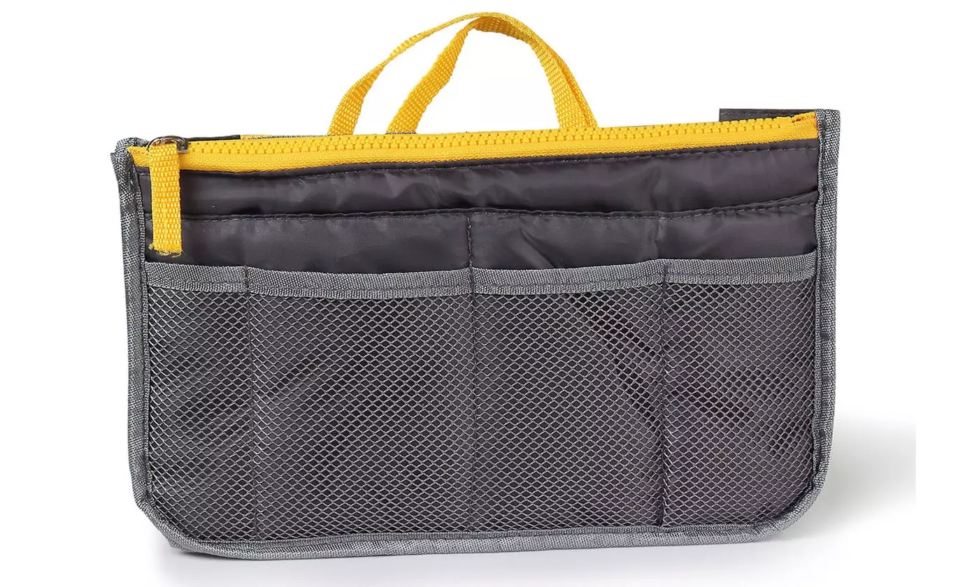 iMounTEK Large Travel Tote Handbag Insert Bag Purse Liner w/ Zippers