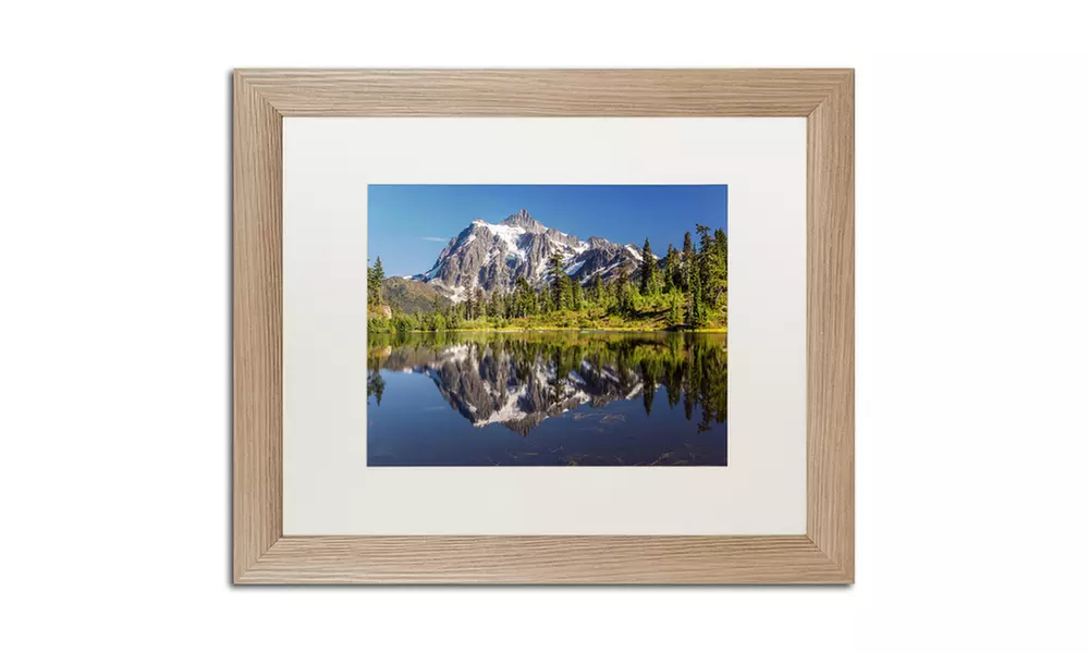 Pierre Leclerc 'Picture Lake' Matted Birch Framed Art - Second Medium