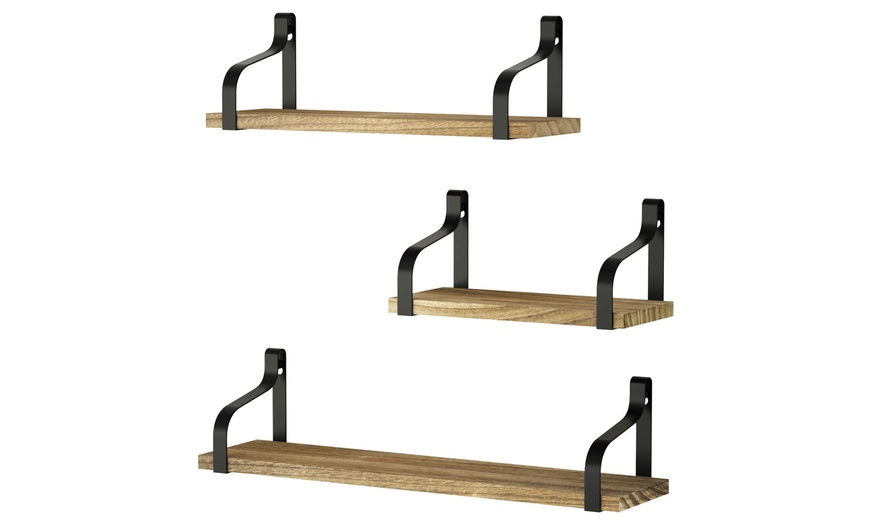 Floating Shelves Wall Mounted Industrial Wall Shelves | Groupon