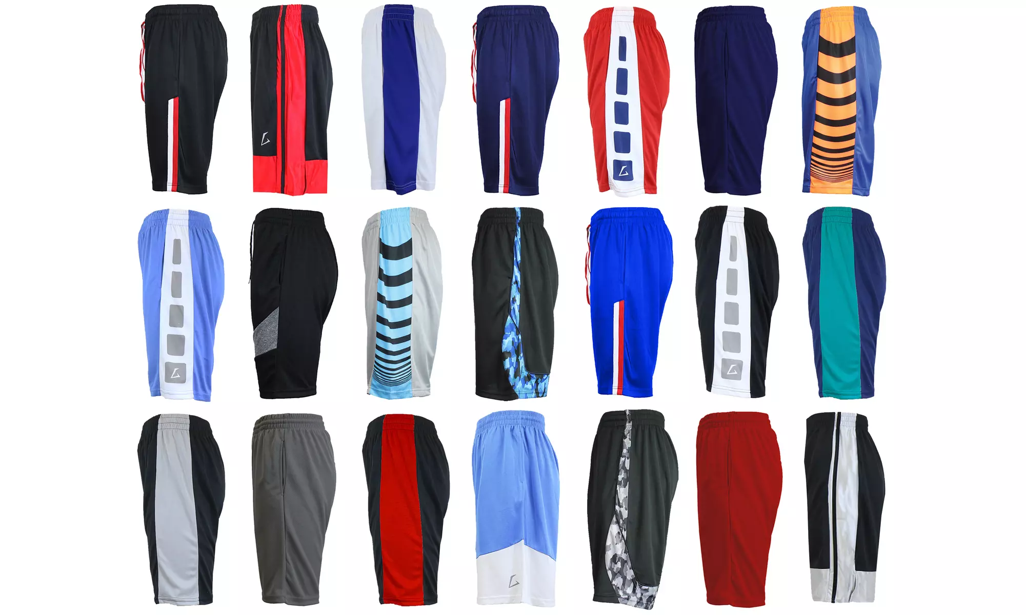 3-Pack Galaxy by Harvic Men's Assorted Active Moisture Wicking Shorts (S-4XL)