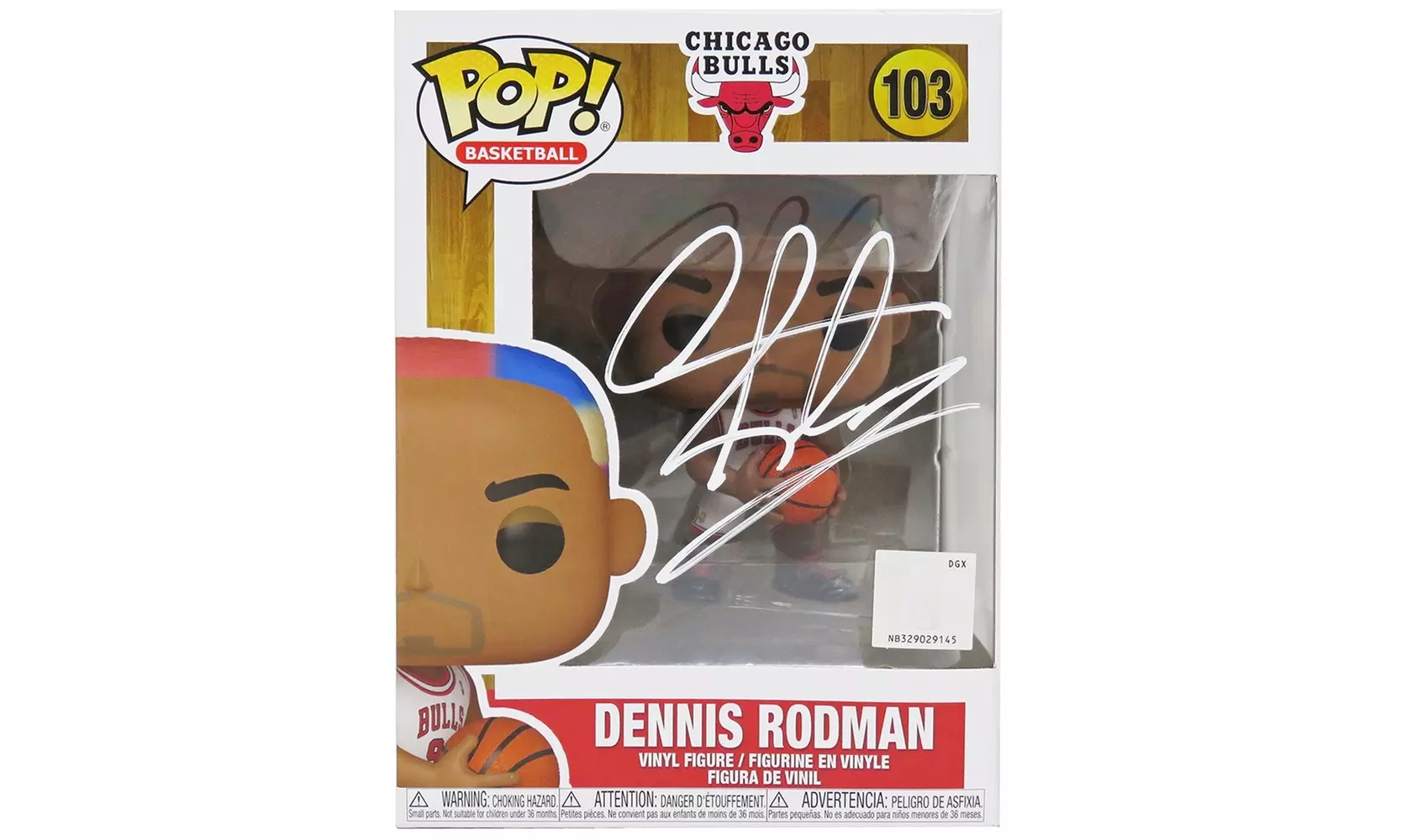 Dennis Rodman Signed Chicago Bulls Funko Pop Doll #103 - Primary Image