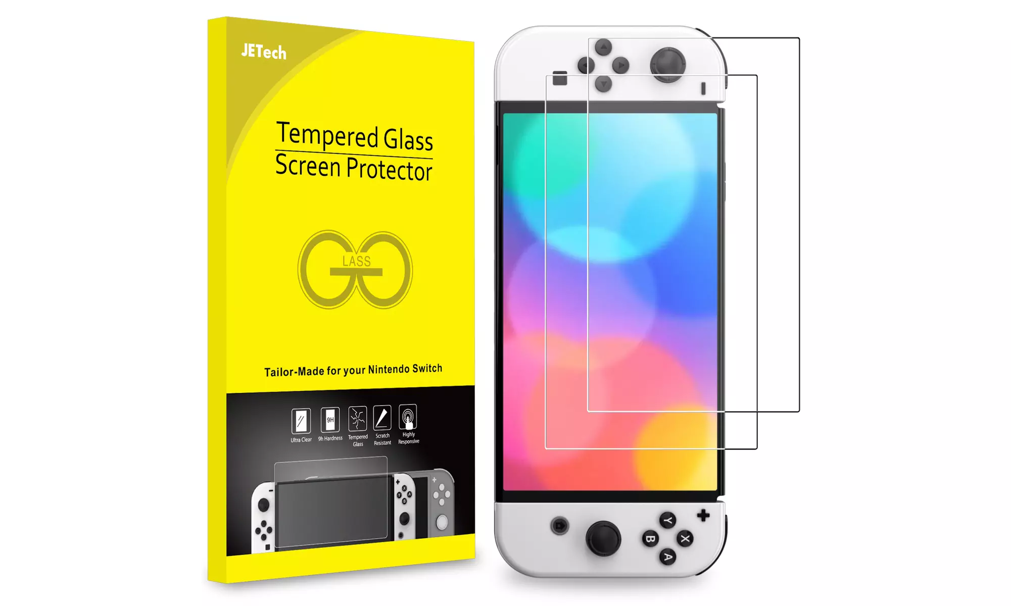 Tempered Glass Screen Protector for Nintendo Switch (OLED Model) 7-Inch, 2-Pack - Primary Image