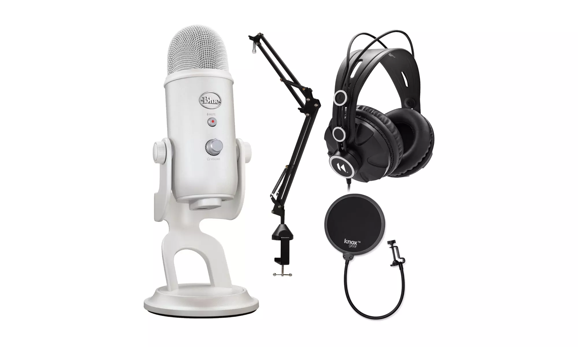 Blue Microphones Yeti USB Microphone (White Mist) with Microphone Stand Bundle - Primary Image