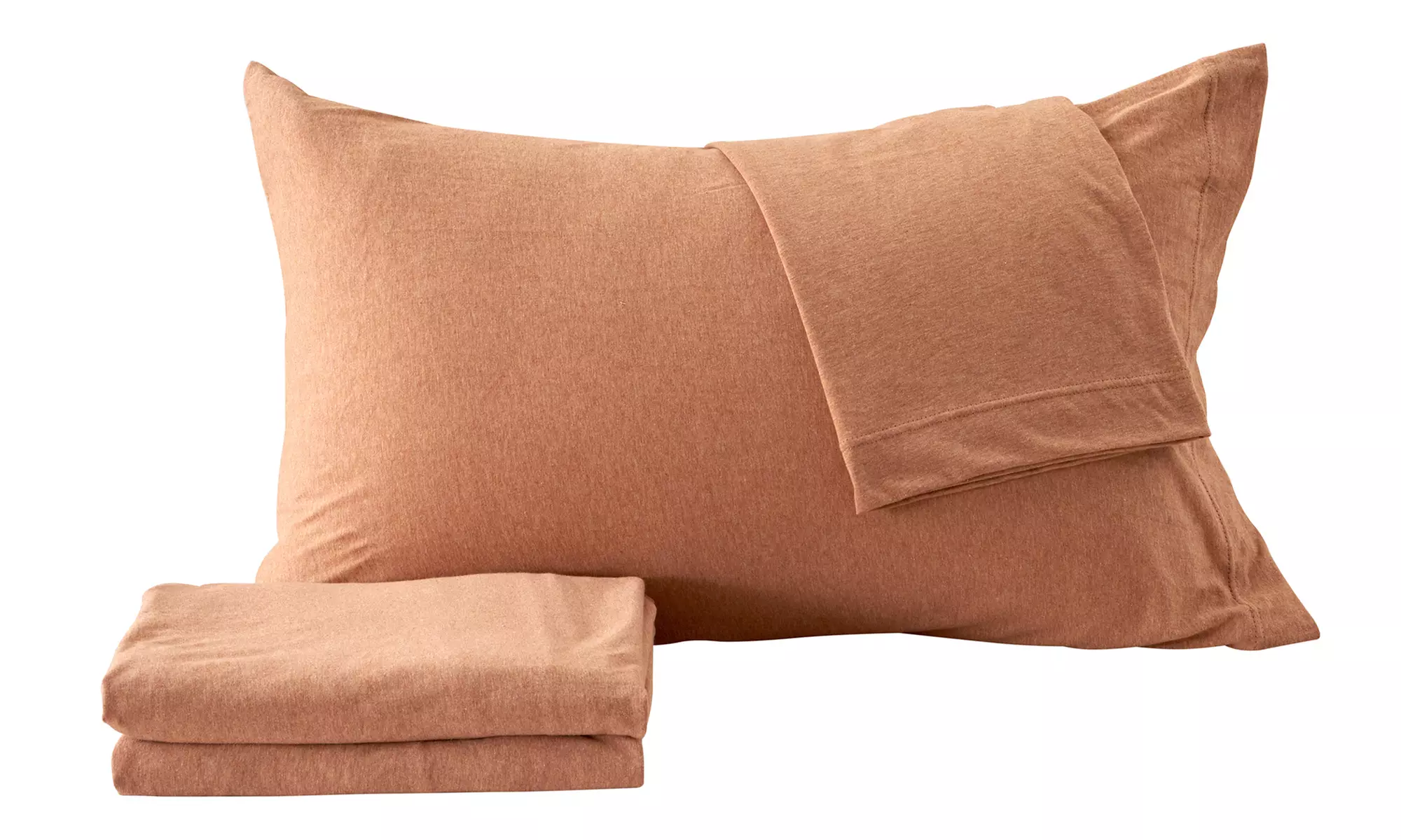 FreshFolds Ultra-Soft Cotton Heathered Melange Jersey Knit Sheet Set