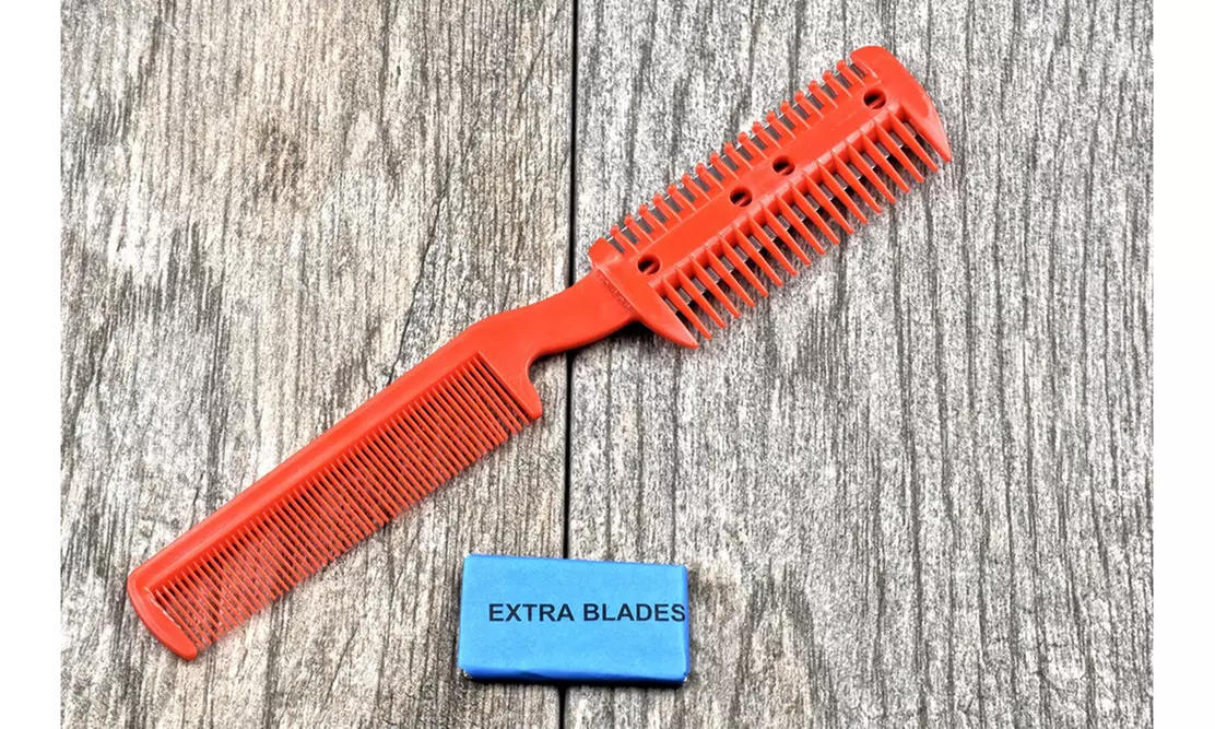 8" Fine Toothed Razor Comb with 5 Extra Razor Blades - Primary Image