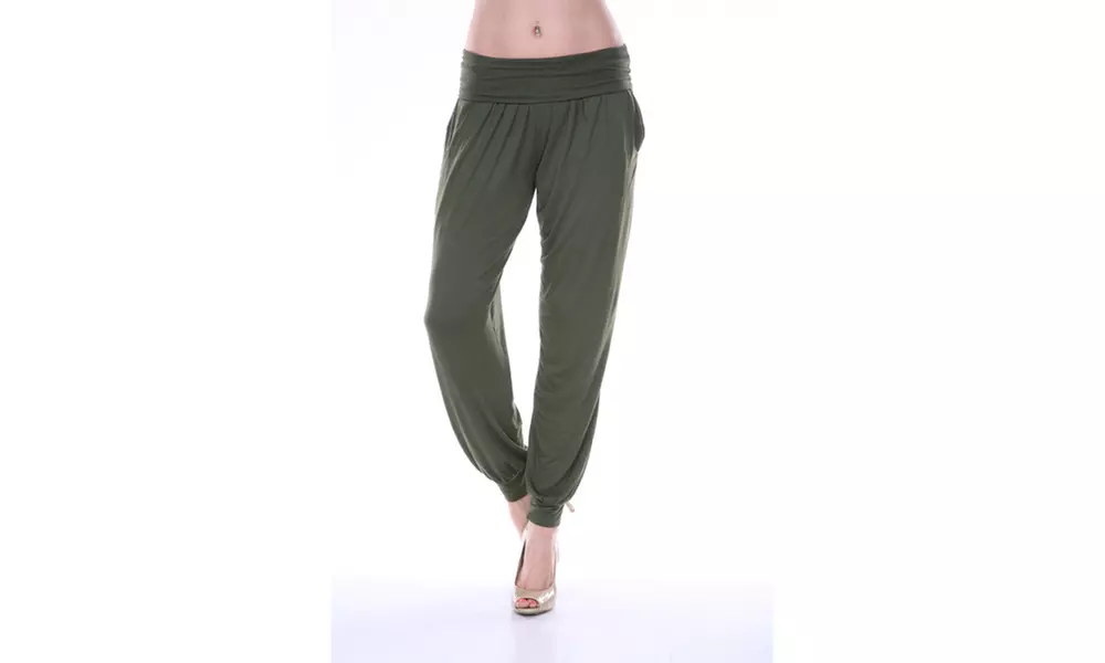 Dark Green Womens Harem Pants by White Mark - Primary Image