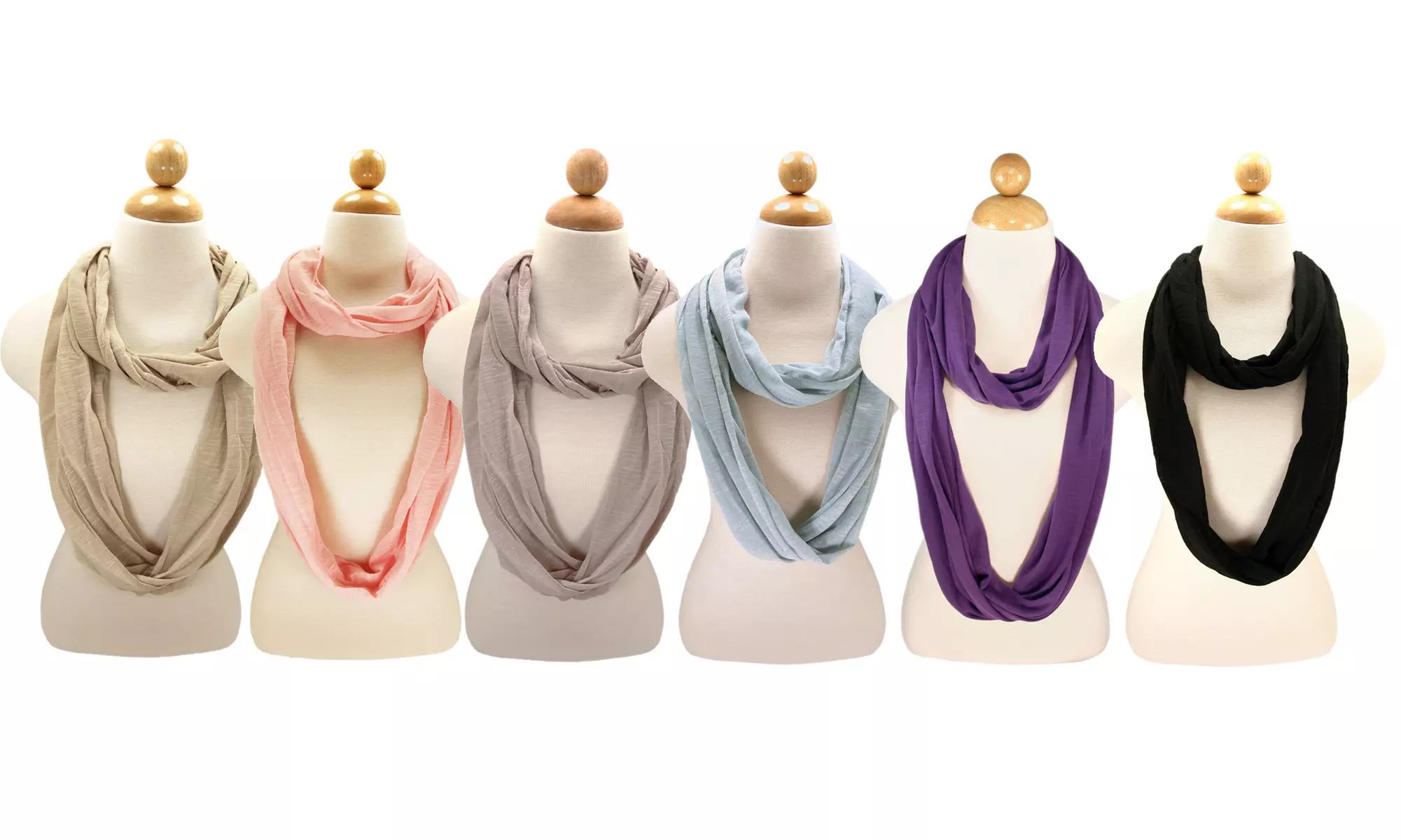 Elegant Solid & Striped Infinity Loop Jersey Scarf - Primary Image