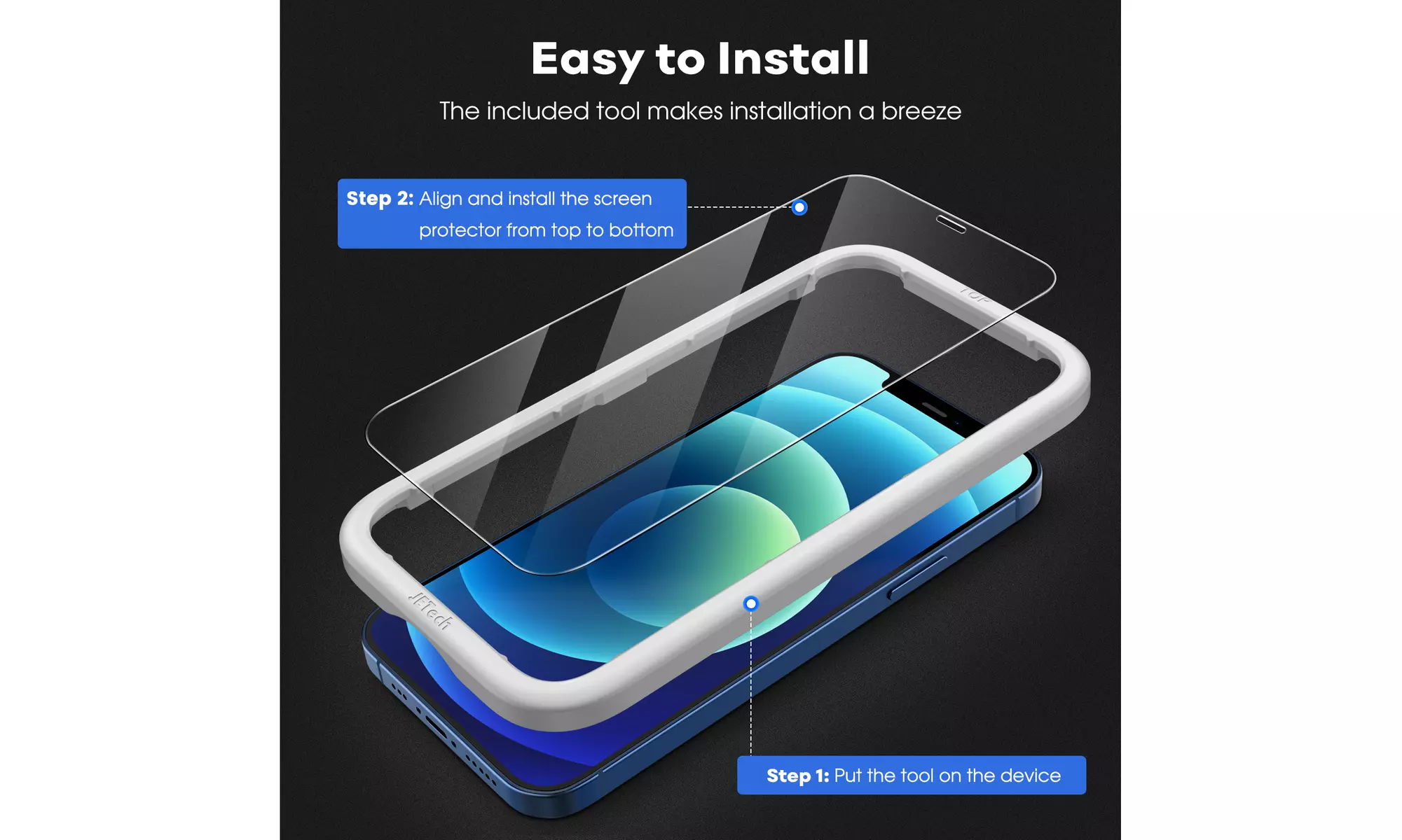 Tempered Glass Screen Protector for iPhone 12/13, Pro, Pro Max, Full Coverage