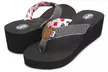 Floopi Women's Thong Flip Flop Wedge Sandals - Second Medium