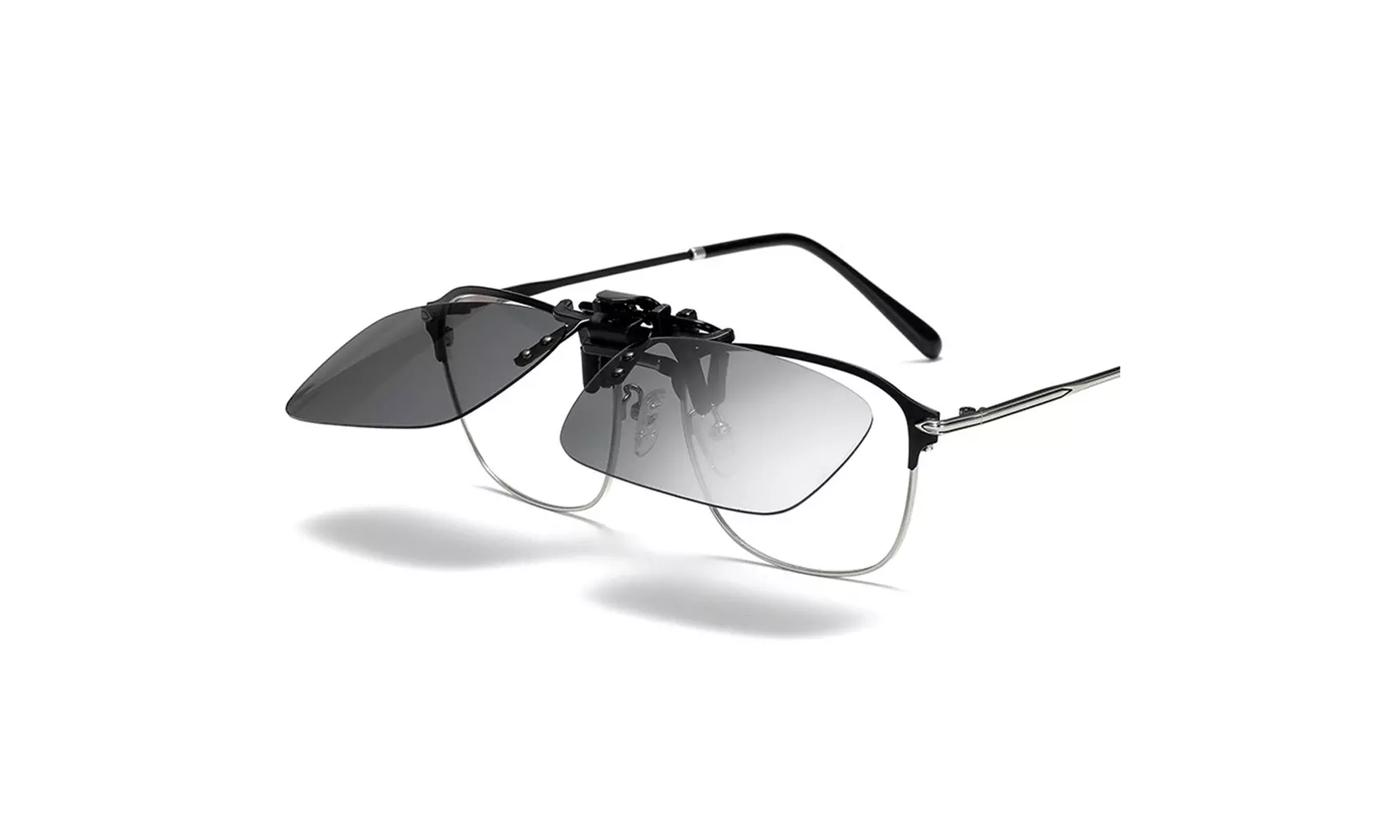 US 2-4 Pc Flip Up Clip On Sunglasses Glasses Polarized Night Vision Driving Box
