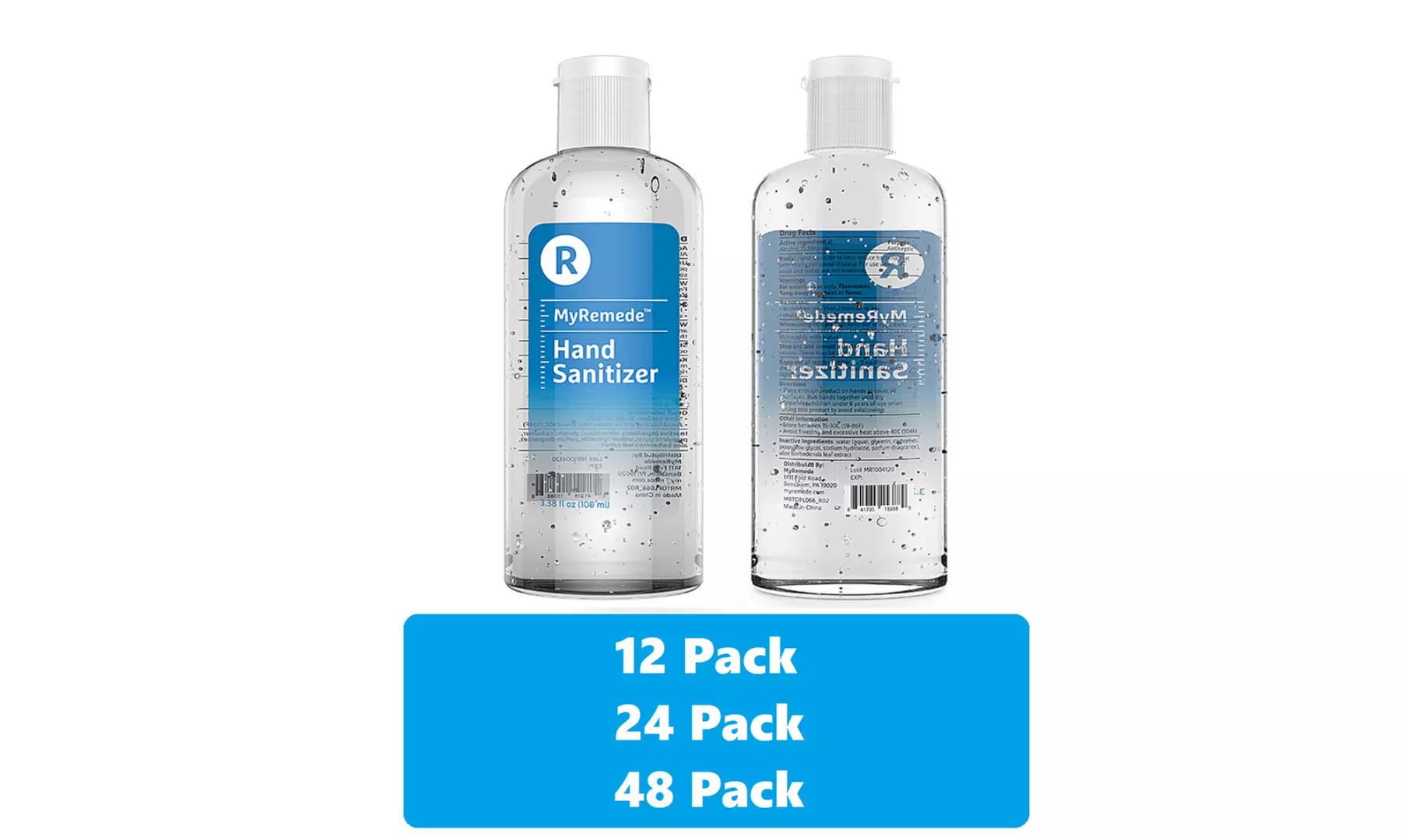 Instant Anti-Bacterial Hand Gel Sanitizer 75% Alcohol 3.38 Oz. Travel Size  - Primary Image