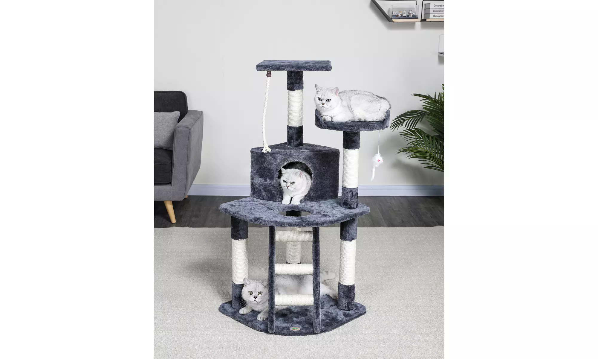 Go Pet Club 48" Classic Cat Tree Condo with Sisal Covered Posts - Primary Image