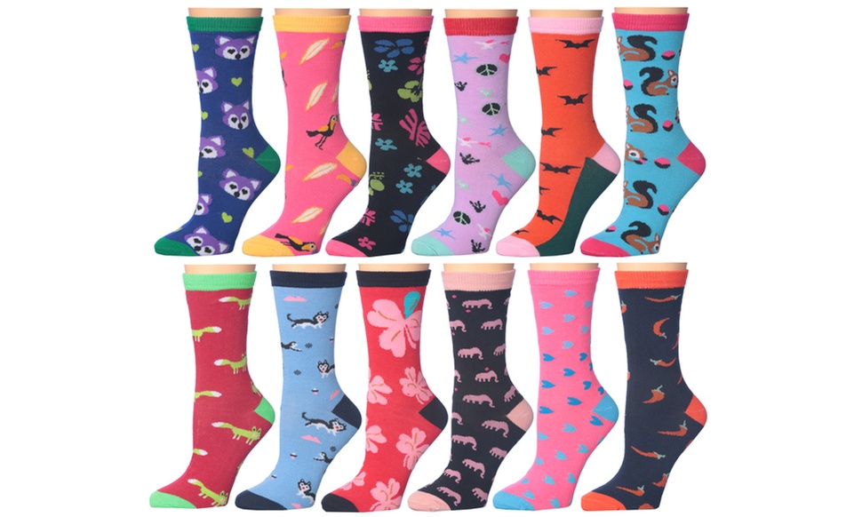 Frenchic Women's Statement Cotton Blend Crew Socks (12-Pairs)