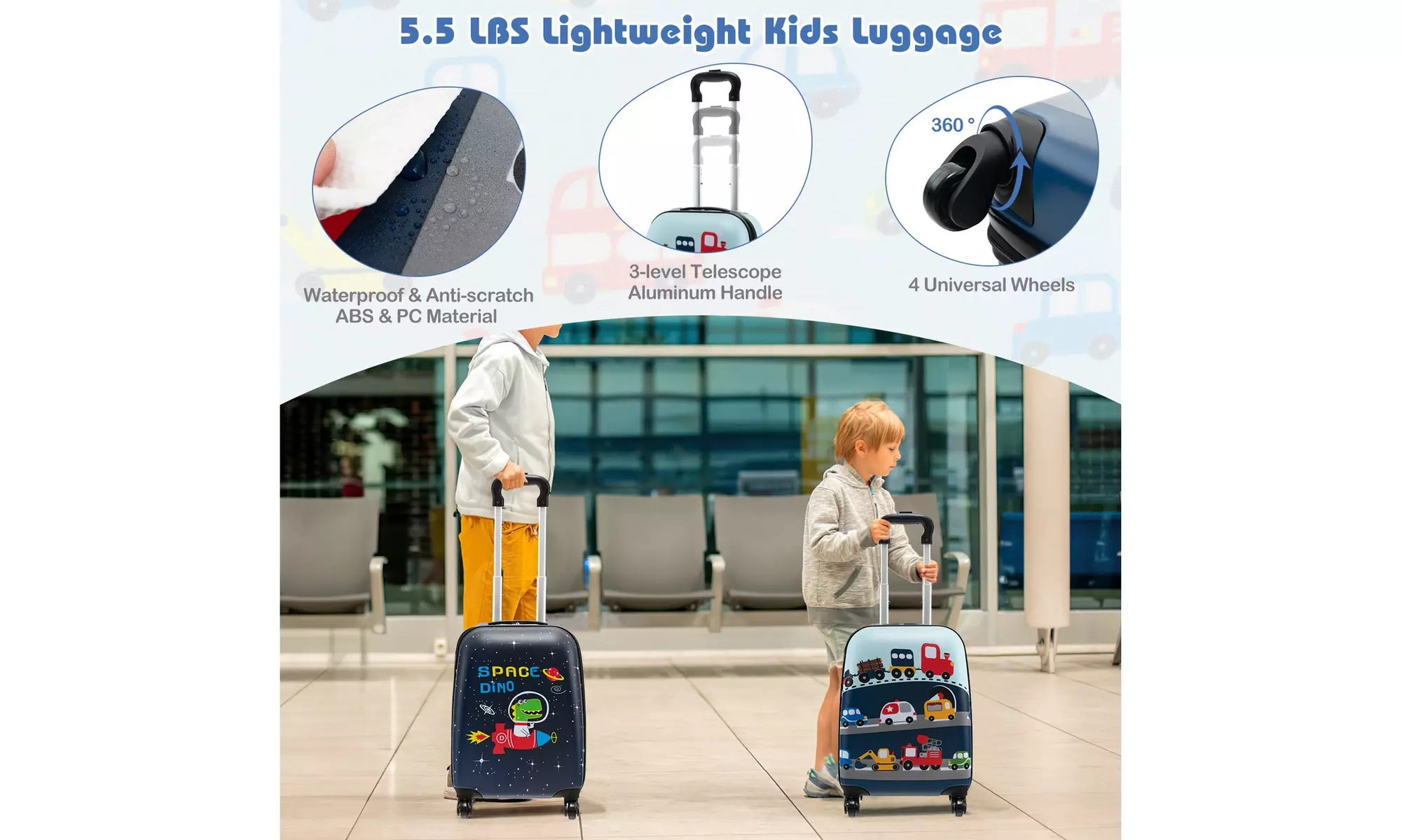 Costway Five-Piece Costway Kids Luggage Set 