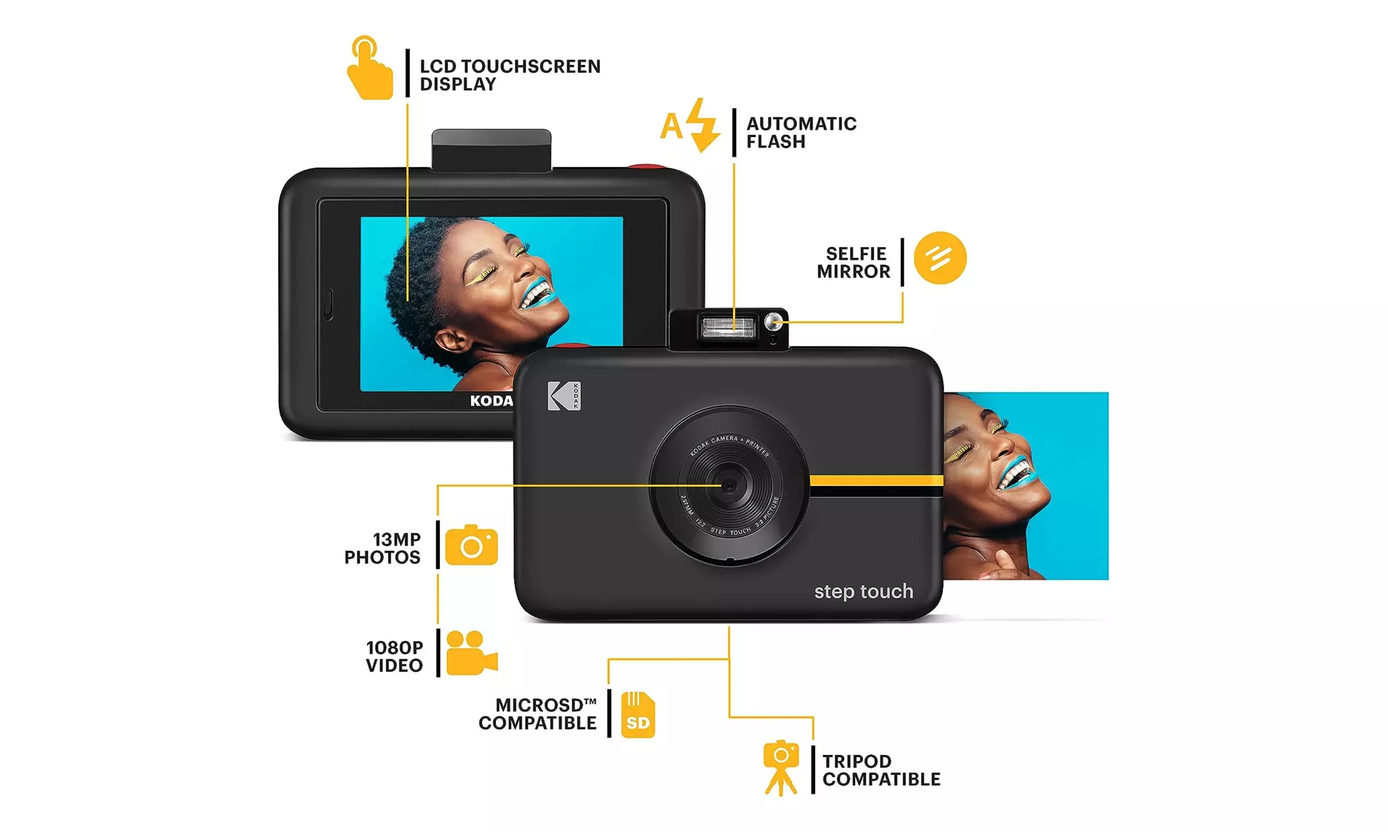 Kodak Step Touch 13MP Instant Camera with 3.5" LCD Touchscreen Starter Set - Second Medium