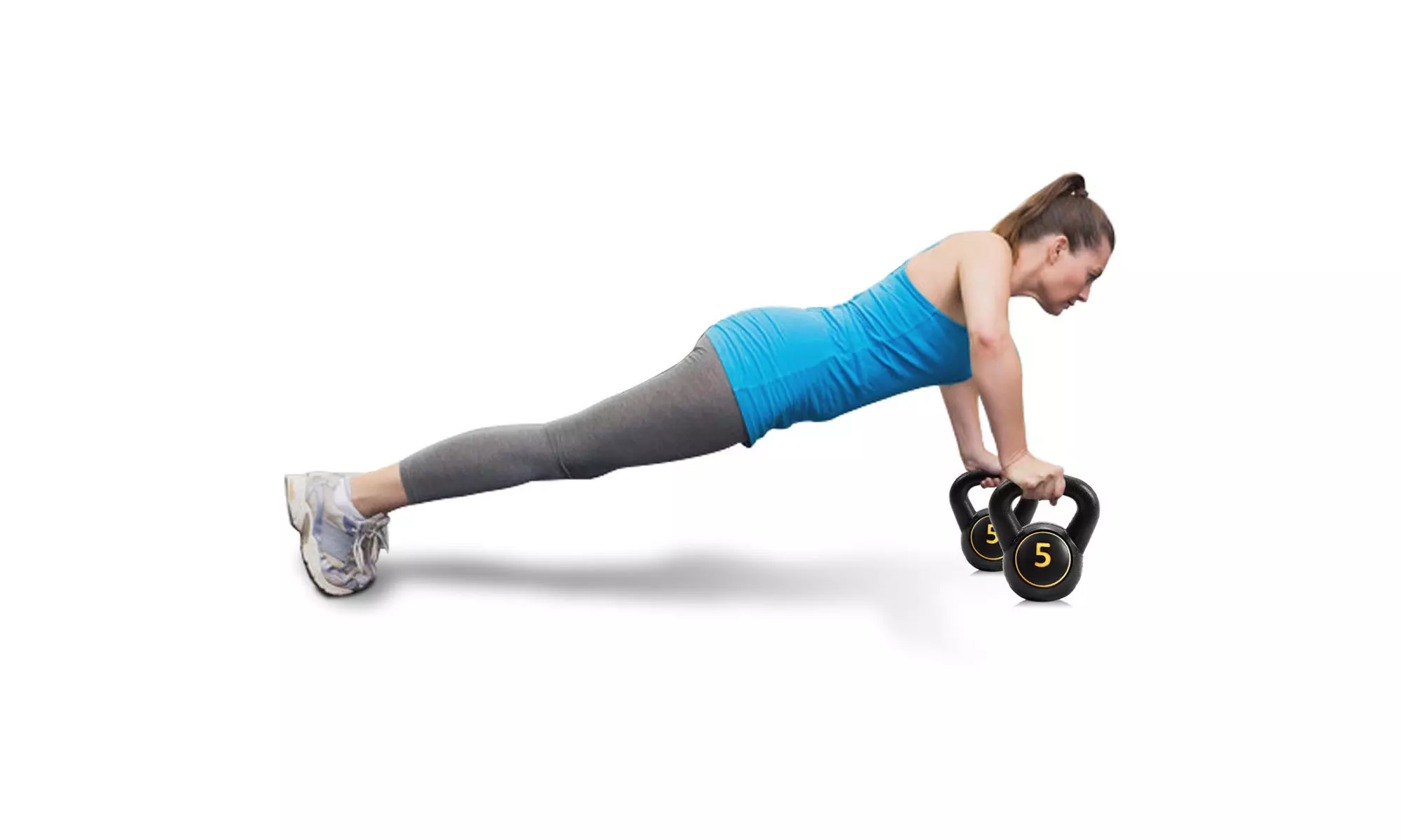 Home Gym 3 Pcs Vinyl Kettlebell Kit Body Muscles Training Weights 5 10 15lbs Set