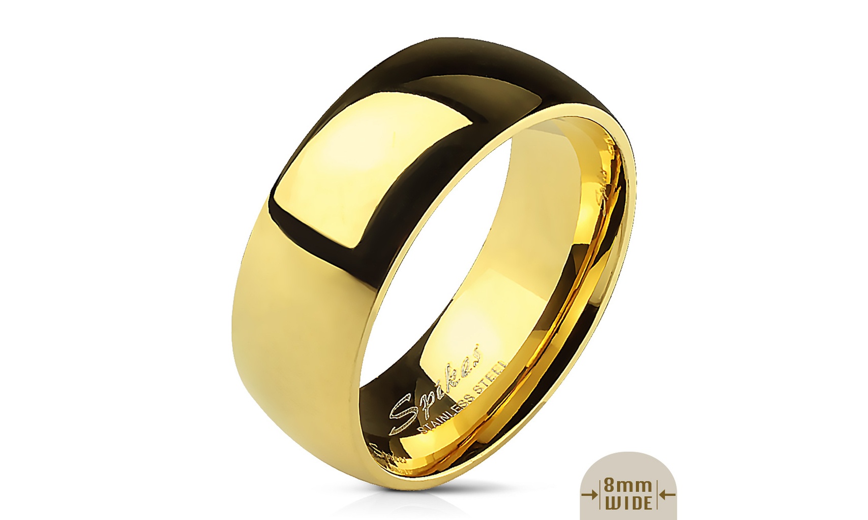 3mm - 8mm Wide 14k Gold Plated Classic Comfort Fit Wedding Ring Band 