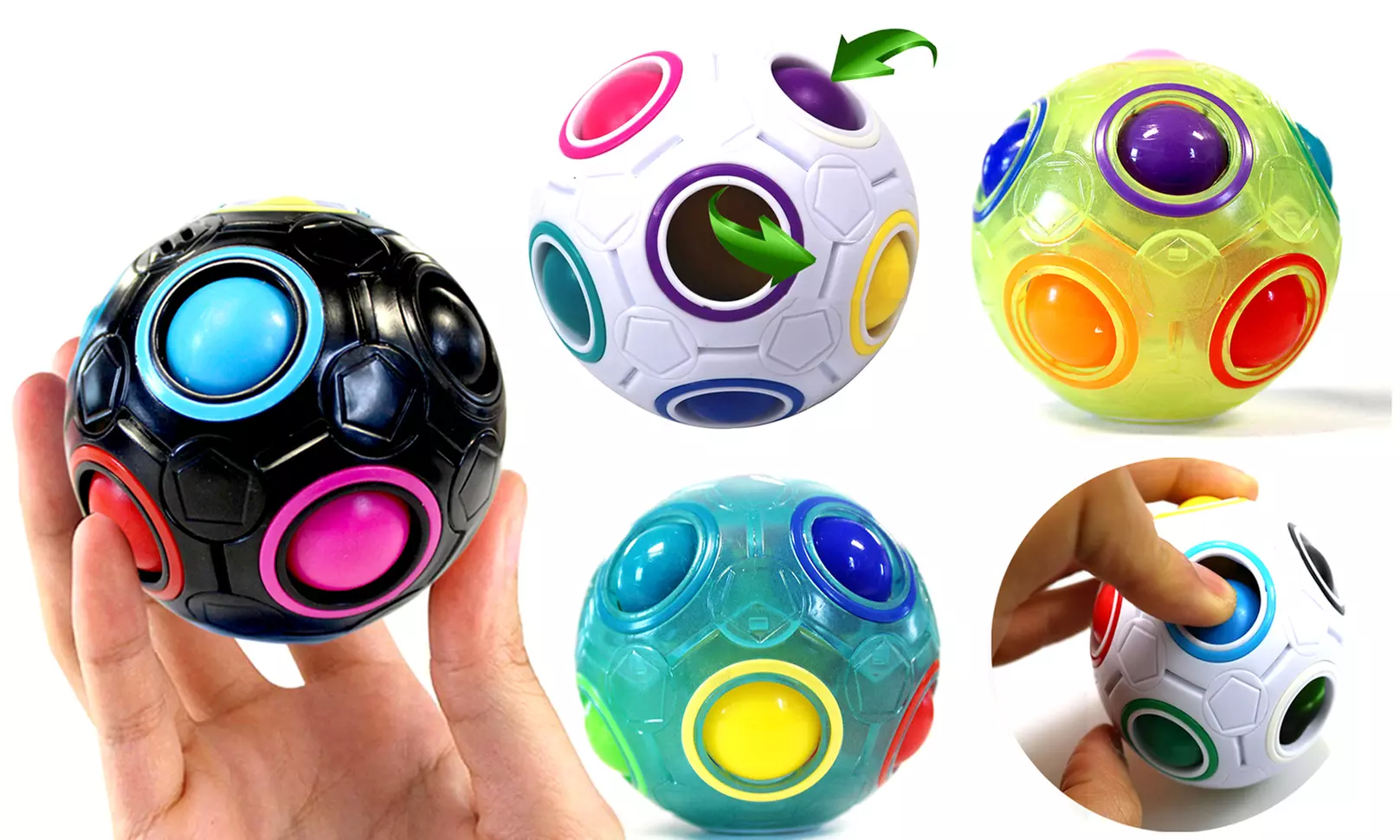 Zummy  Kids' Plastic Cube Twist Puzzle Rainbow Magic Education Toy Ball - Primary Image