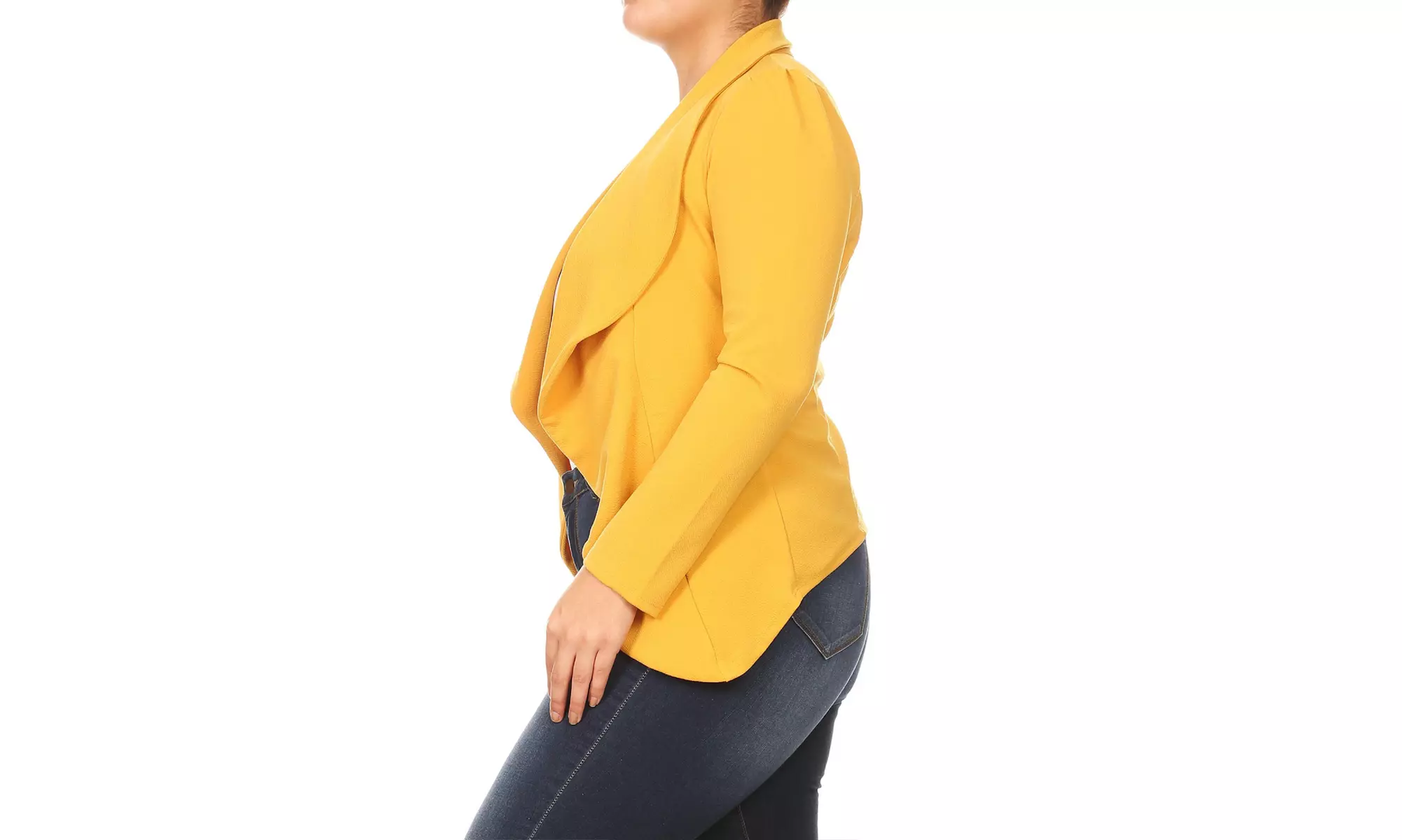 Women's Solid Plus Size Long Sleeves Blazer Jacket