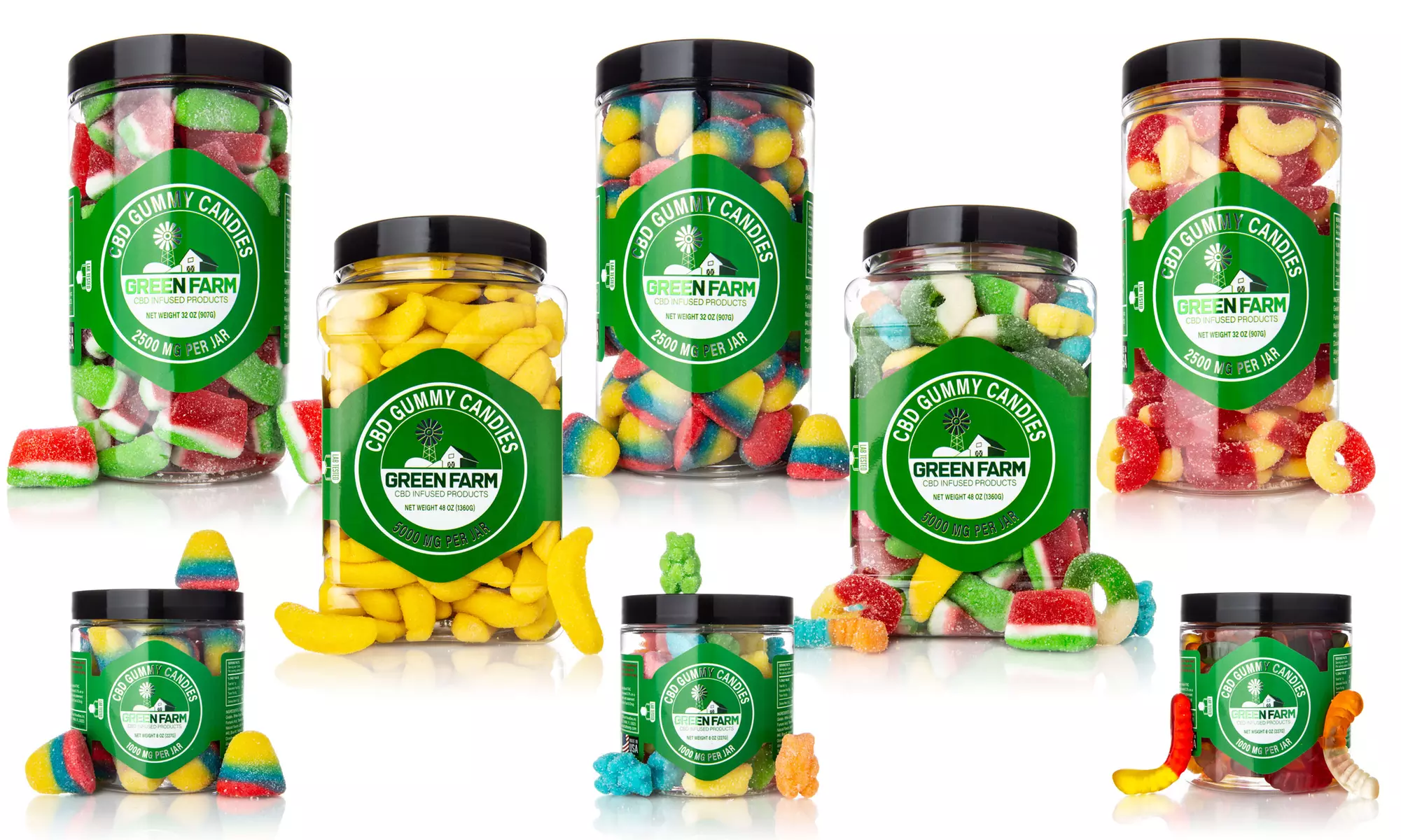 Tasty Gummy Candy Infused with Organic CBD from Green Farm (500MG - 5000MG) - Primary Image