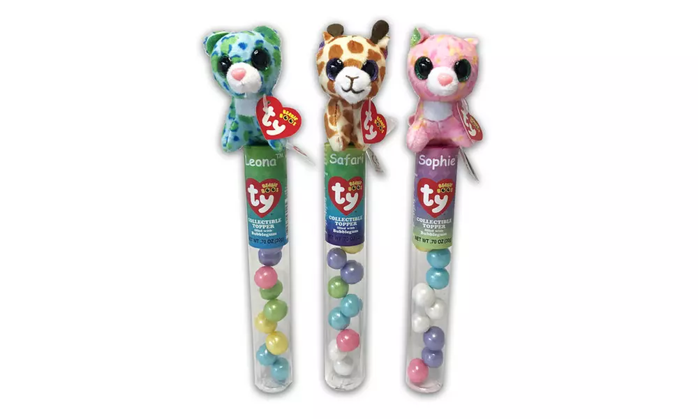 Ty Beanie Boos Plush Candy Filled Tube Topper Bundle - Leona, Sophia, Safari - Primary Image