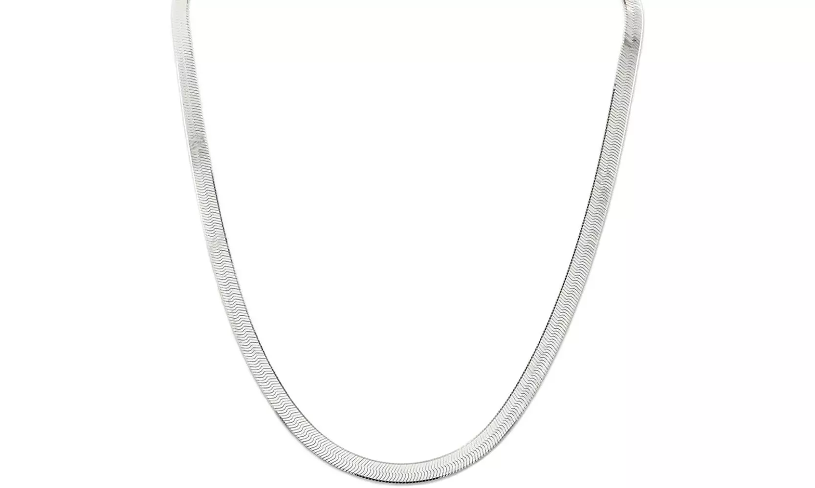 Italian Solid Sterling Silver 8MM Herringbone Necklace 18"-30" - Second Medium