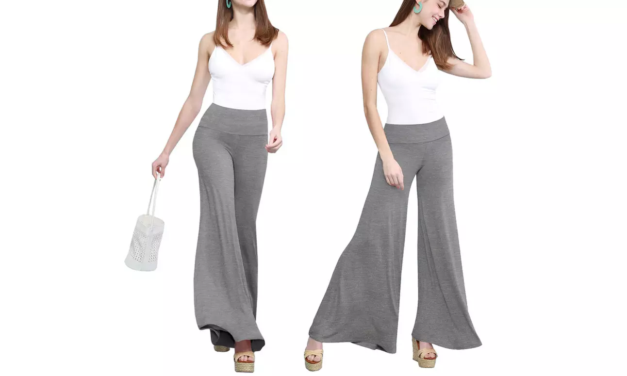 Made by Johnny Women's Casual Comfy Wide Leg Palazzo Pants