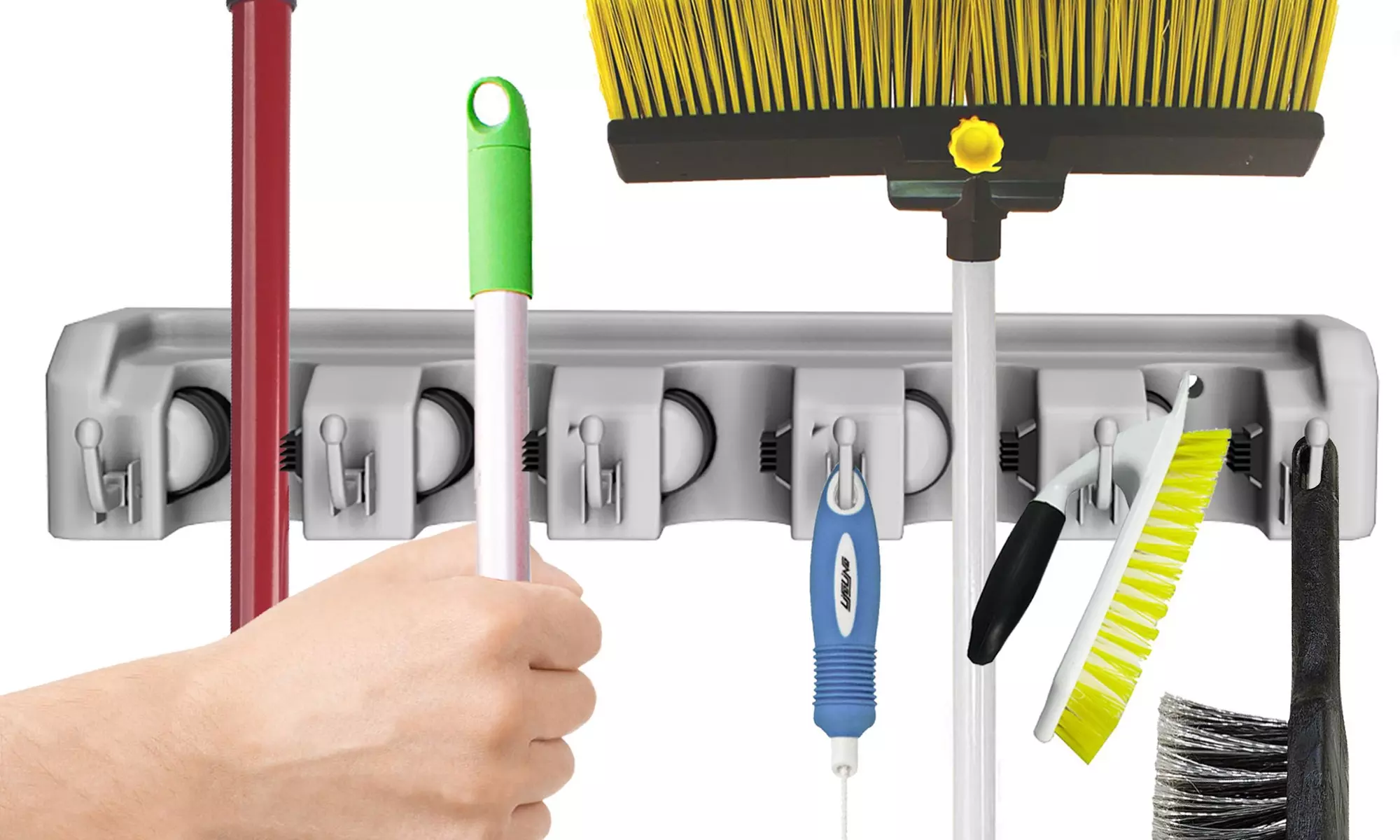 Tool Holder with Hooks- Wall Mounted Organizer for Garage