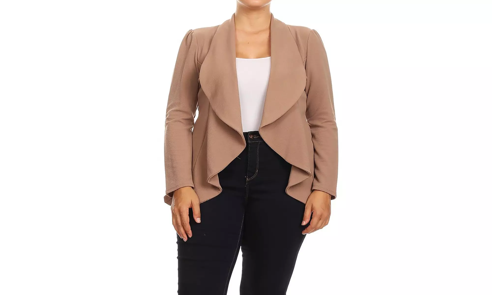 MOA Collection Womens Open Front Blazer with Plus Size