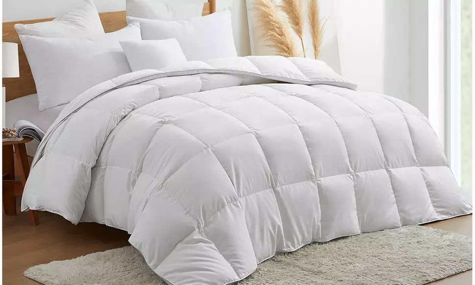 Peace Nest 360 Thread Count White Goose Down Feather Fiber Comforter
