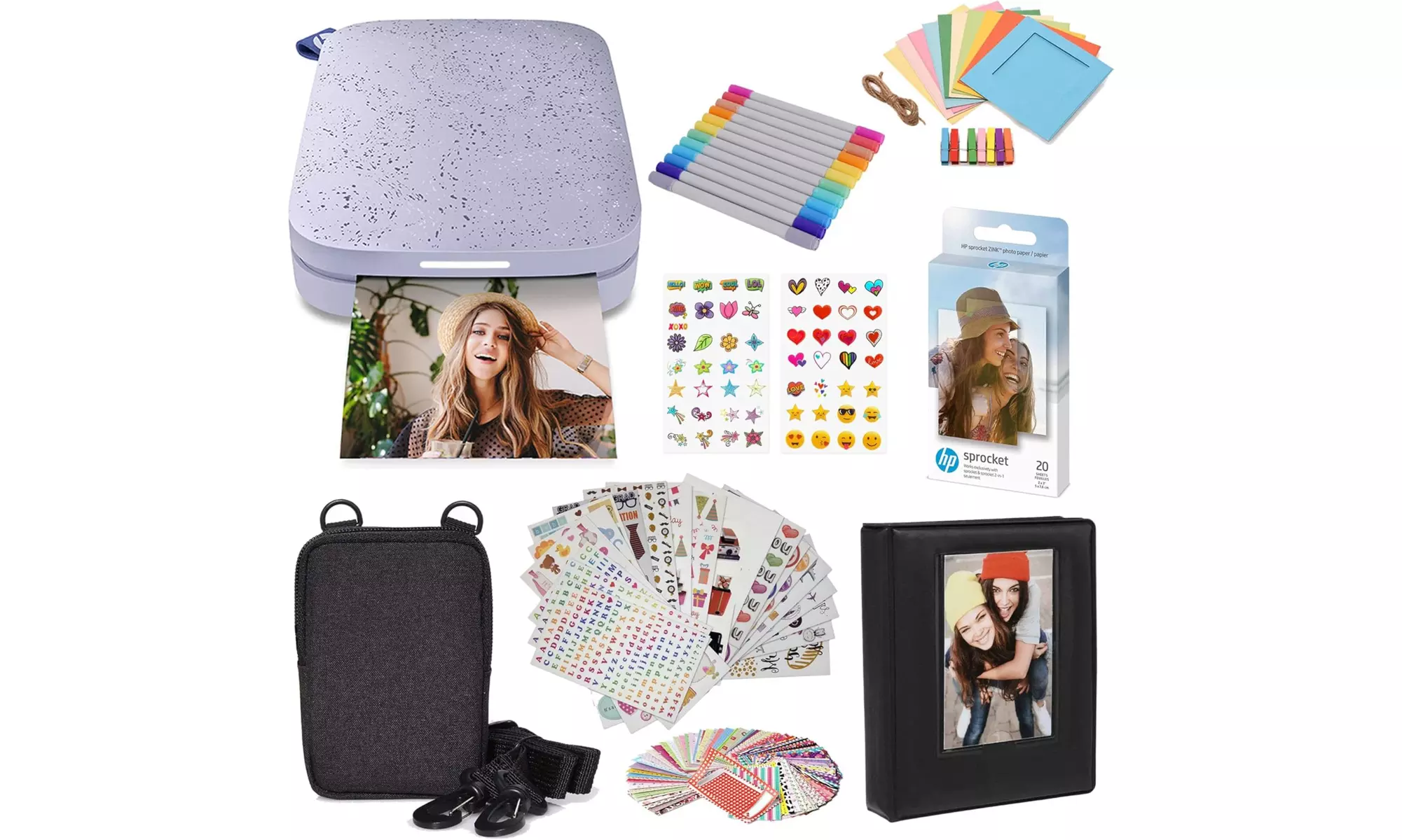 HP Sprocket Portable 2x3" Instant Photo Printer and Accesories Starter Bundle