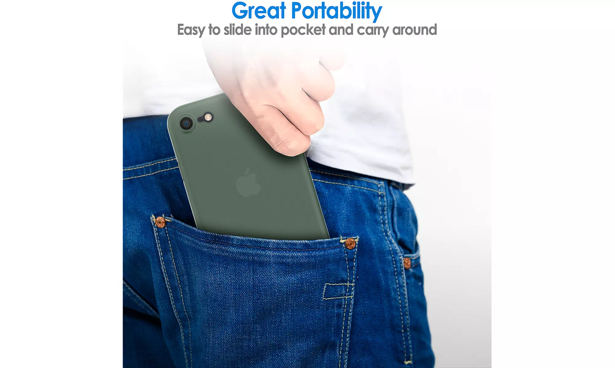 Ultra Slim Matte Hard Case for iPhone 8/7/SE 3/2, Camera Lens Cover Protection