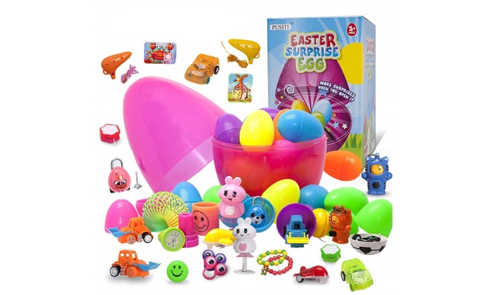 plastic eggs with toys inside