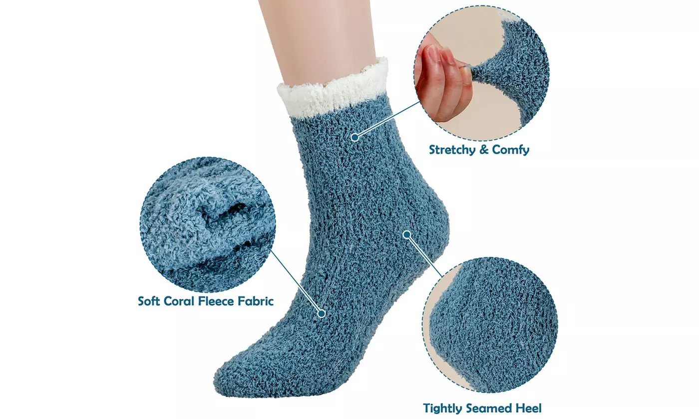 3 Pack Socks Soft Cozy Fluffy Slipper Winter Warm Christmas Stocking