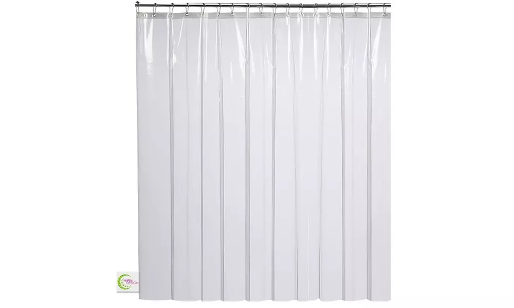 Mildew-Resistant Clear Shower Curtain - Primary Image