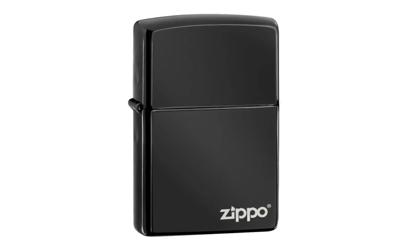Zippo Ebony w/Logo Lighter, Black High Polish - Primary Image