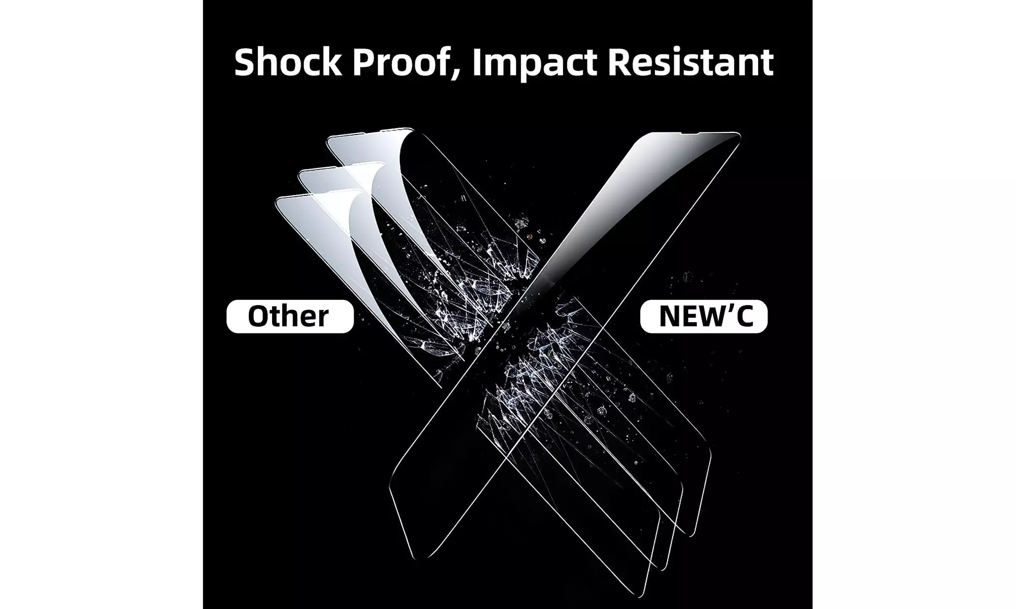 3 Pack for iPhone 14, 13, 13 Pro (6,1") Screen Protector Tempered Glass - Second Medium