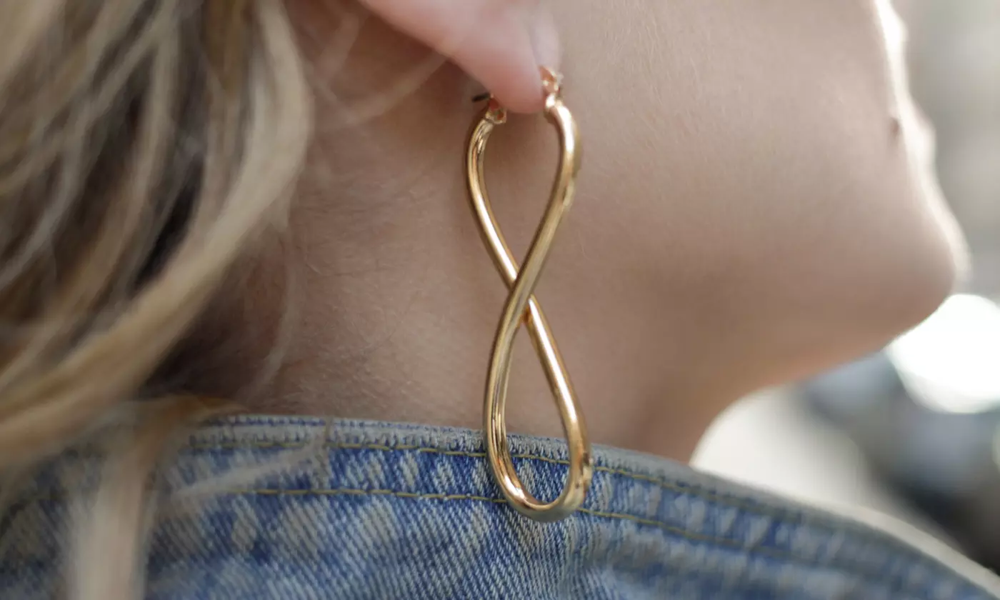 18K Gold Plated Figure 8 Dangling Earrings