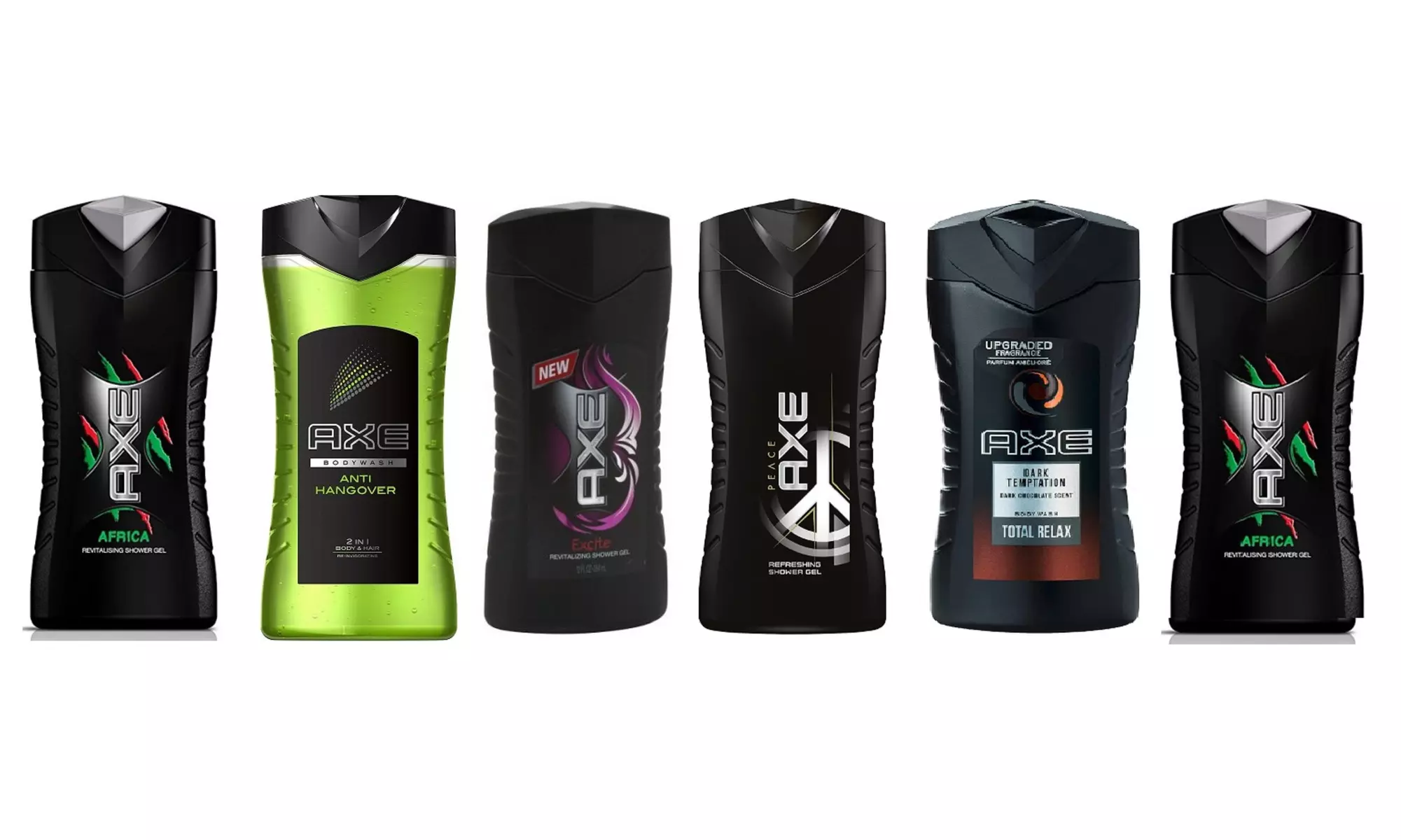AXE Men's Shower Gel Body Wash Random Flavors 250ml (6-Pack) - Primary Image