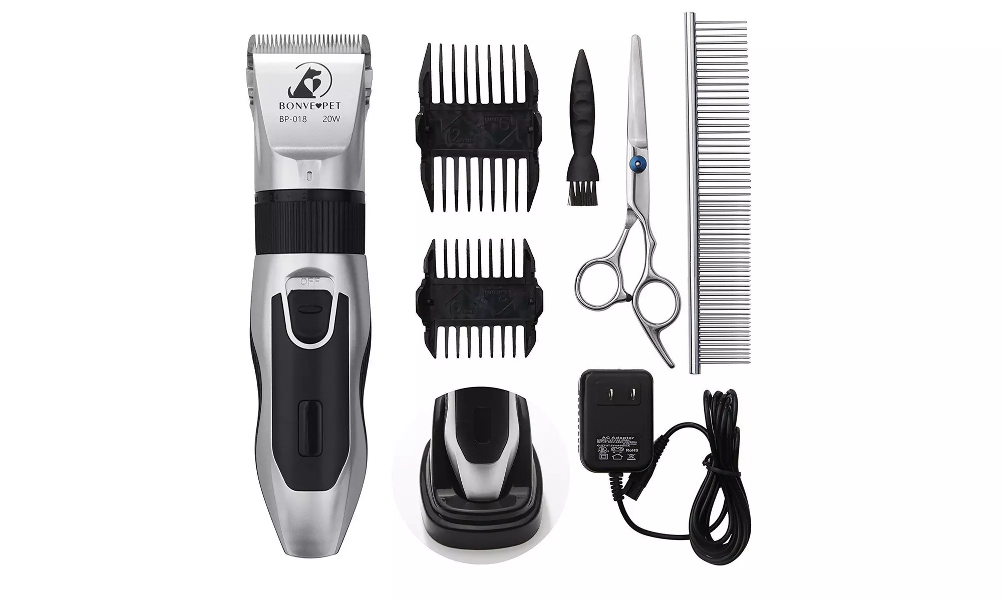 Bonve Pet Dog Grooming Clippers - Cordless Quiet Pet Hair Clippers  - Primary Image