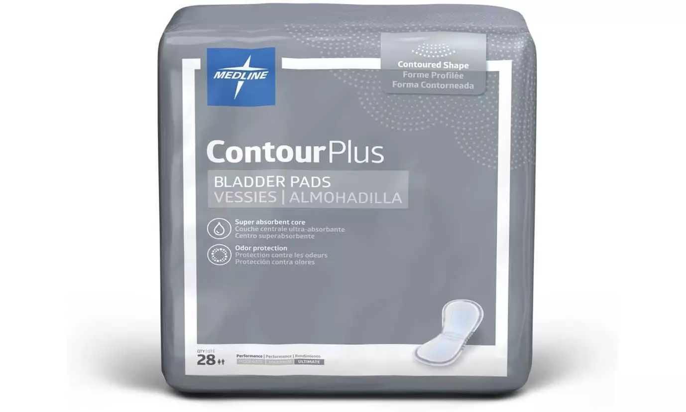 Medline - BCPE03Z Contour Plus Bladder Control Incontinence Pads - Second Medium