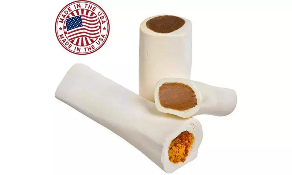 Filled Dog Bones Variety Pack Made in USA 3 to 6" Femur Dog Dental Treat & Chew - Second Medium